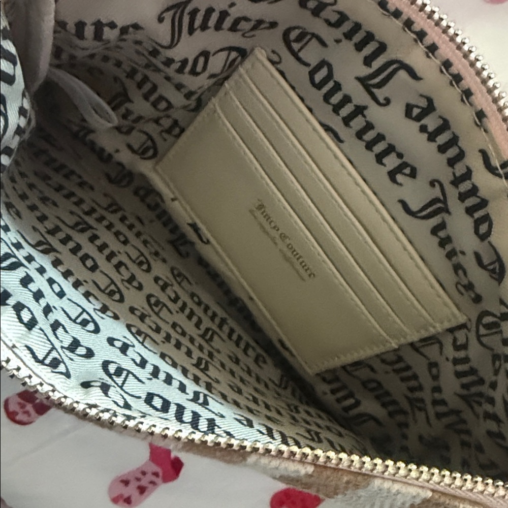 Juicy Couture Beige and Pink Striped Wristlet - Picture 3 of 4